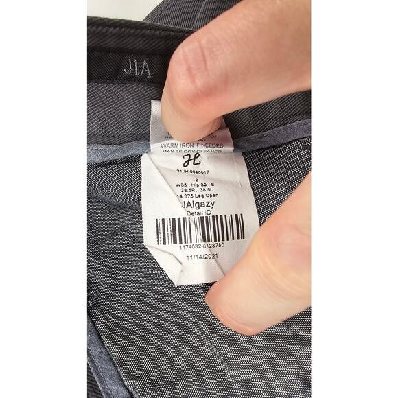 J. Hilburn tailored fit sz 35 x 28.5 grey chino slacks pants casual career mens - Picture 3 of 8